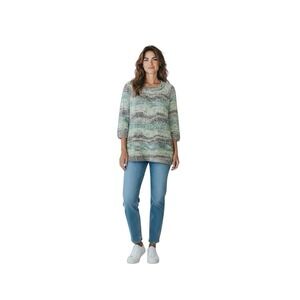 J‎ Jill 100% Cotton Women's  Marled Knit Sweater Tunic Multicolor Size Xl
